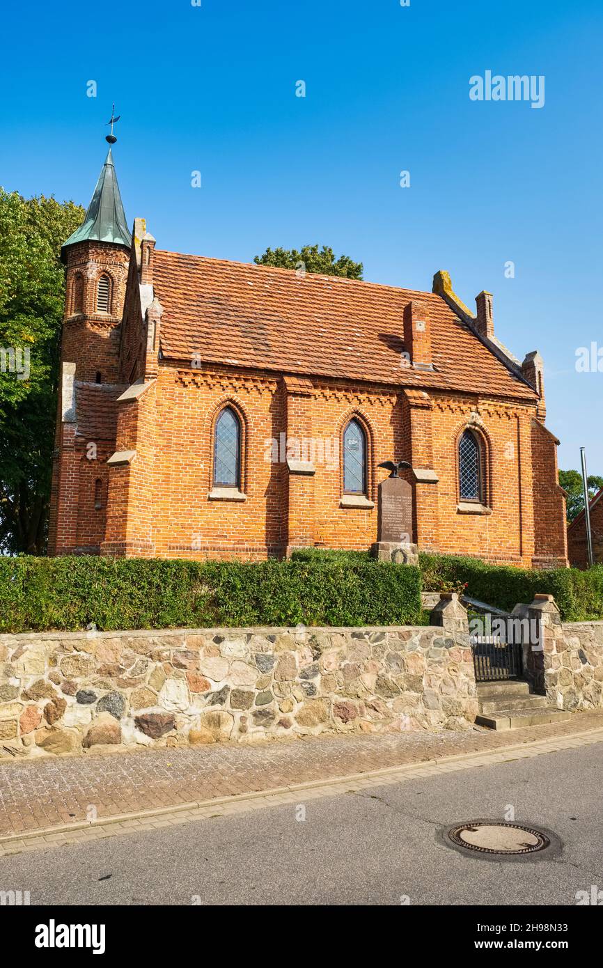 Village church Paarsch, Rom, Mecklenburg-Western Pomerania, Germany Stock Photo