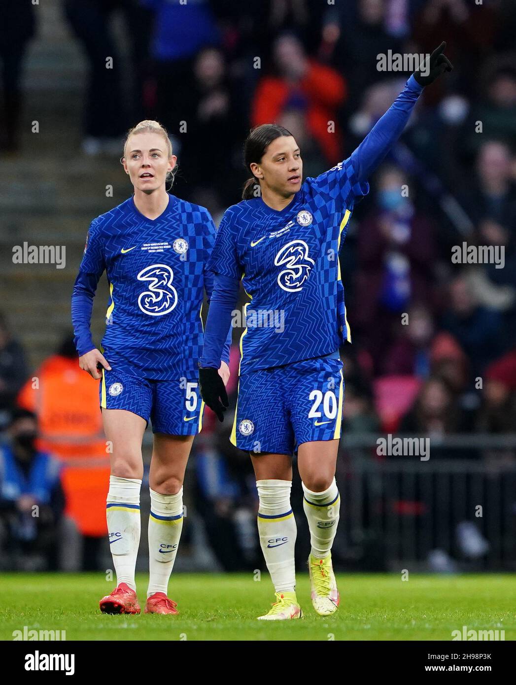 Chelsea's Sam Kerr celebrates scoring their side's second goal of the