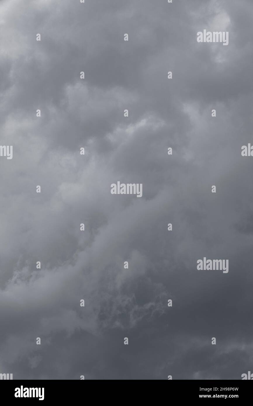Dark grey clouds at sky Stock Photo