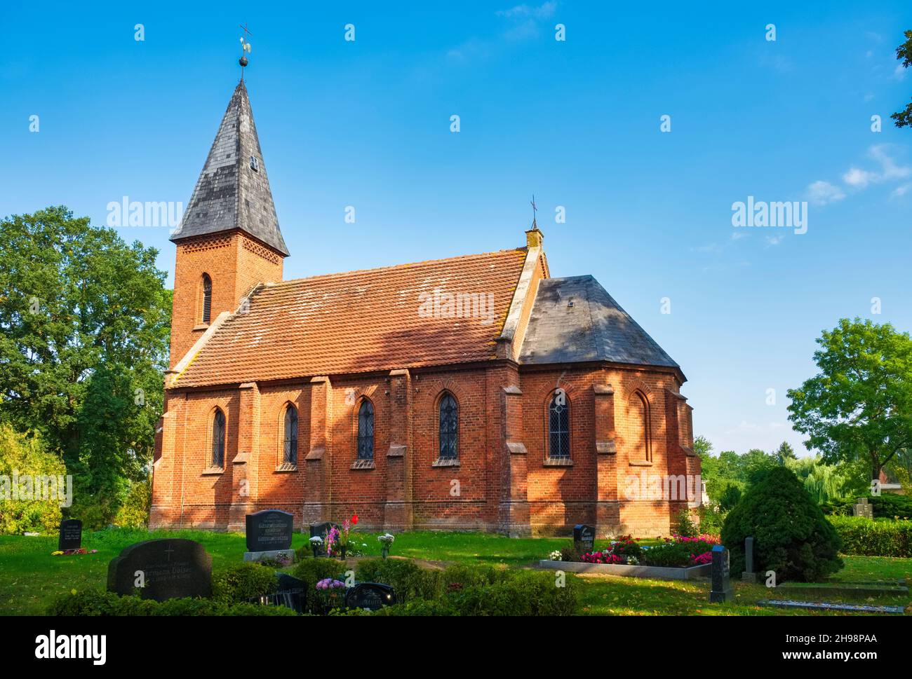 Village church Lutheran, Lübz, Mecklenburg-Western Pomerania, Germany Stock Photo