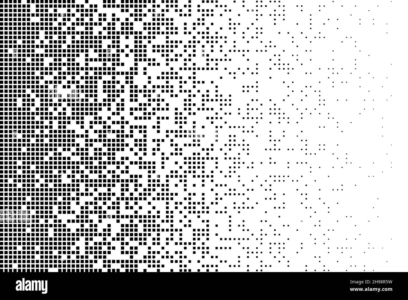 Pixel mosaic. Pixelated pattern, dispersion grayscale background. Business art gradient, square flying. Halftone matrix, blocks falling recent vector Stock Vector