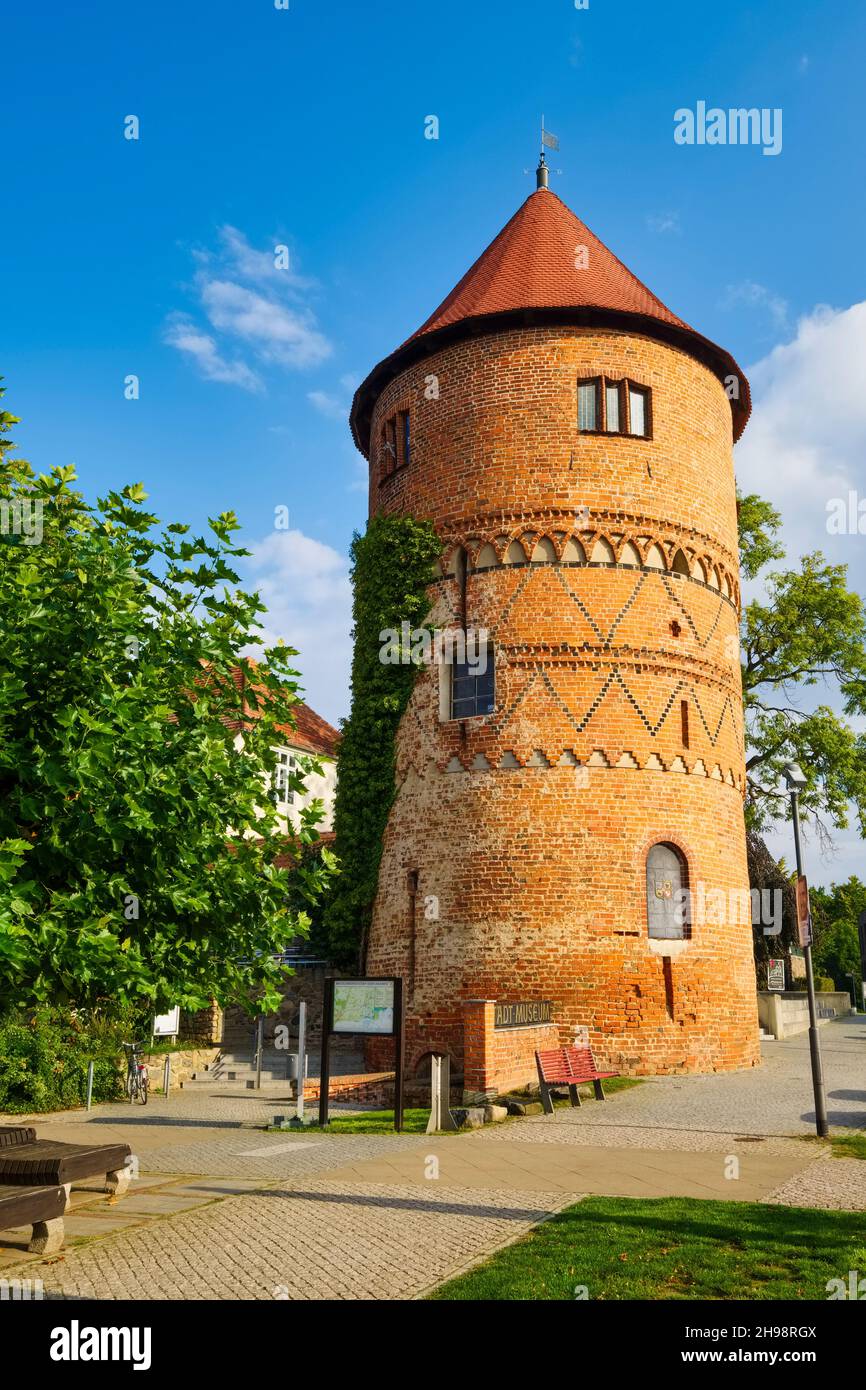 Amtsturm Tower Lübz, Mecklenburg-Western Pomerania, Germany Stock Photo