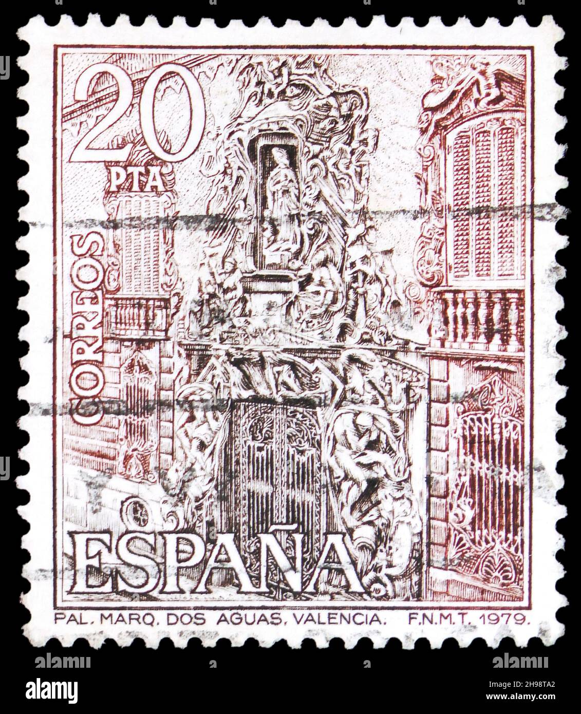 MOSCOW, RUSSIA - NOVEMBER 7, 2021: Postage stamp printed in Spain shows