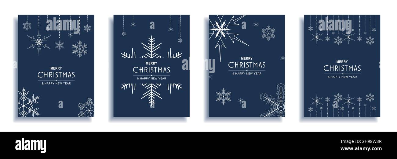 Merry Christmas 2022 Border Merry Christmas And New Year 2022 Brochure Covers Set. Xmas Minimal Banner  Design With White Snowflakes Decorative Borders On Blue Backgrounds. Vector  Stock Vector Image & Art - Alamy