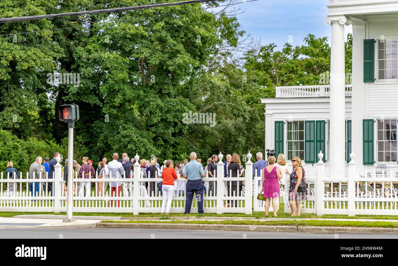 Guests at the opening of the Nathaniel Rogers House, Bridgehampton, NY