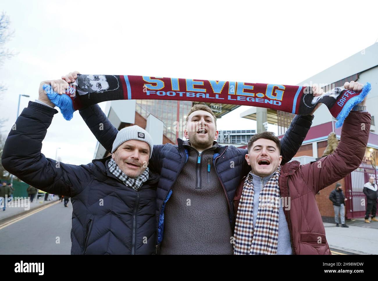 Aston Villa fans outside the stadium before the Premier League match at ...