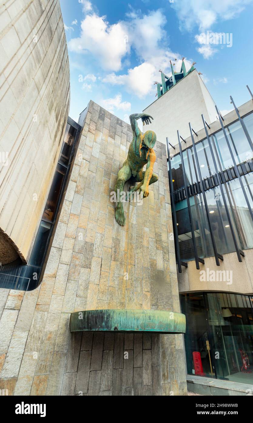 dramatic sculpture of the river God Tyne on The 1967 Civic centre in