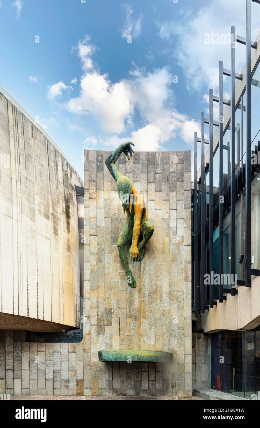 dramatic sculpture of the river God Tyne on The 1967 Civic centre in
