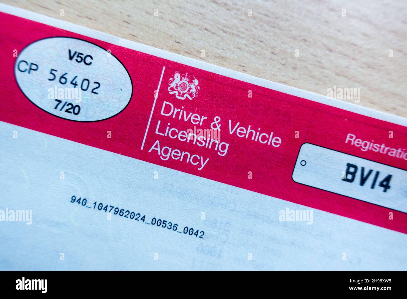 Dvla registration document hires stock photography and images Alamy