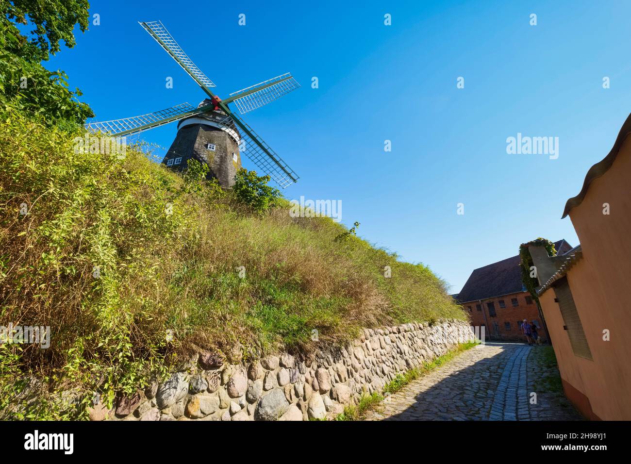 Windmill Röbel/Müritz, Mecklenburg-Western Pomerania, Germany Stock Photo