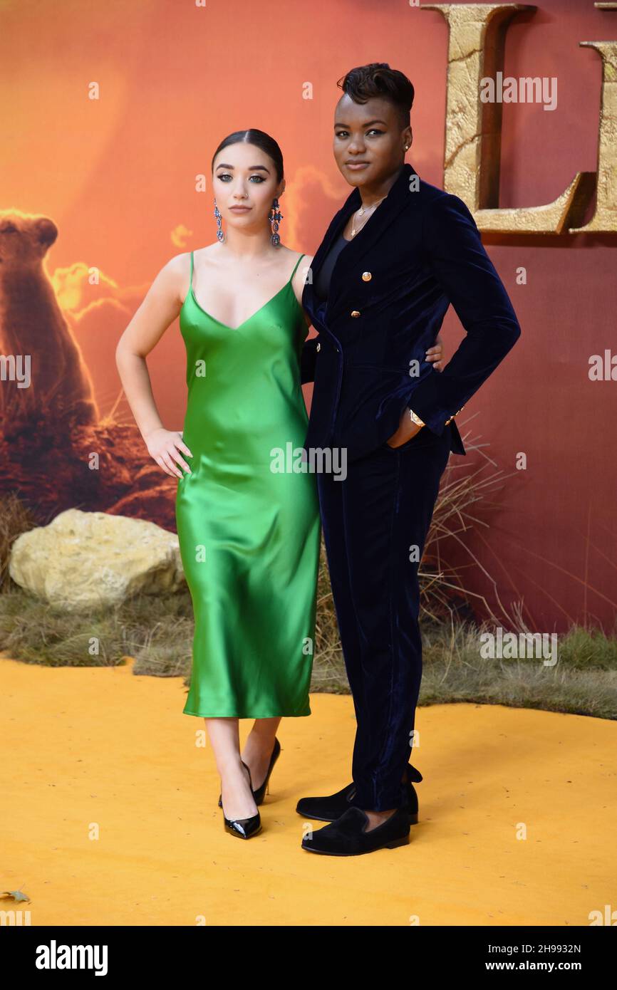 Nicola Adams and Ella Baig, European Premiere of " The Lion King