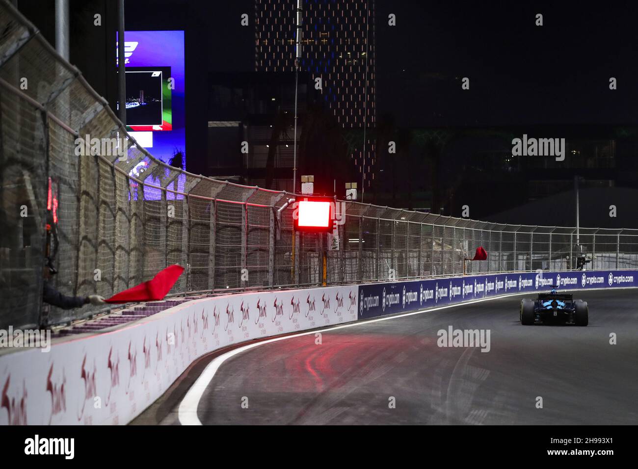 Jeddah, Saudi Arabia, 05/12/2021, Red flag, 17 Armstrong Marcus (nzl), DAMS, Dallara F2, action during the 7th round of the 2021 FIA Formula 2 Championship from December 3 to 5, 2021 on the Jeddah Corniche Circuit, in Jeddah, Saudi Arabia - Photo: Florent Gooden/DPPI/LiveMedia Stock Photo