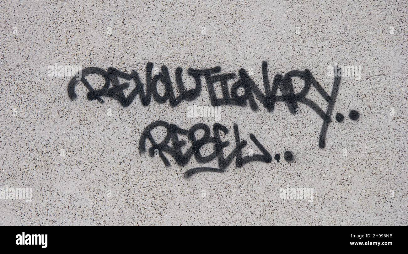 Revolutionary Rebel graffiti Stock Photo