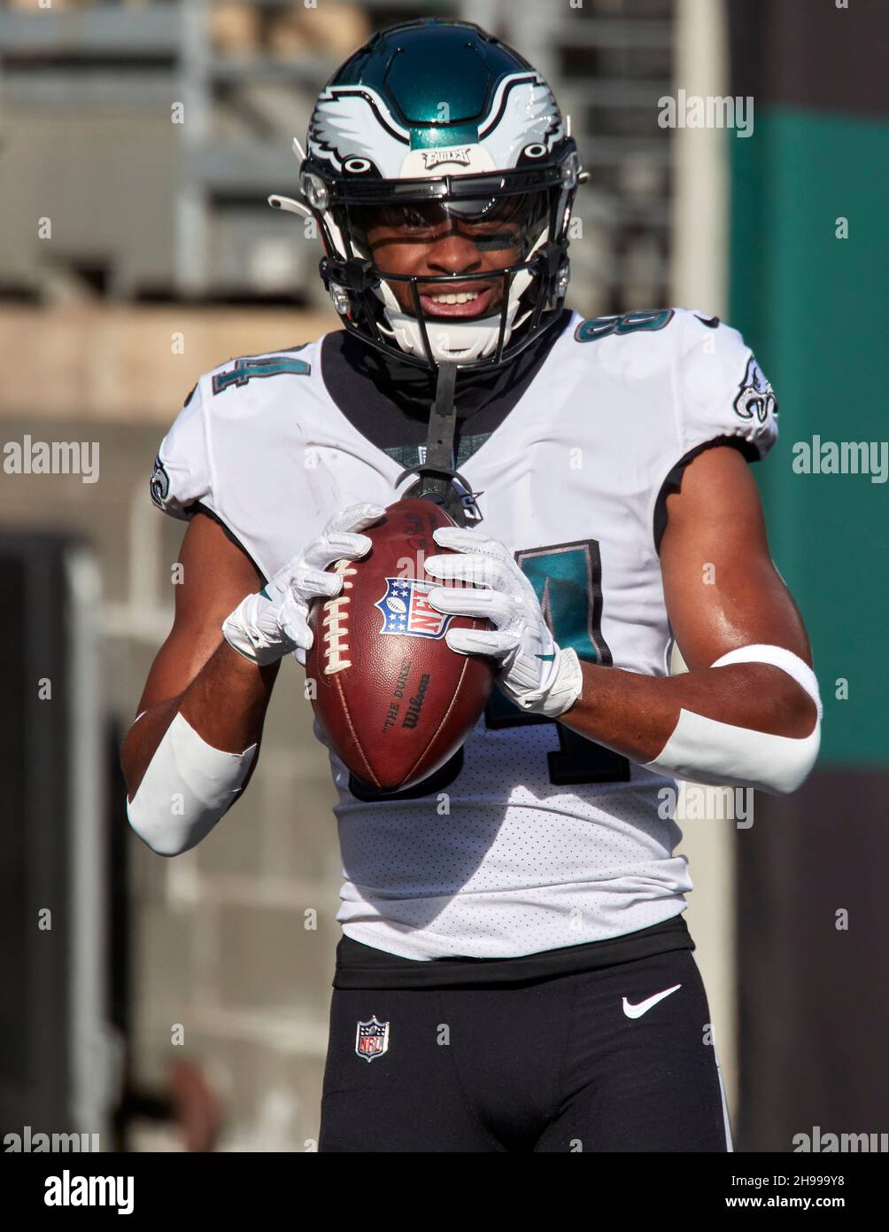 East Rutherford, New Jersey, USA. 5th Dec, 2021. Philadelphia Eagles wide  receiver Greg Ward (84) warmup prior to game against the New York Jets at  MetLife Stadium in East Rutherford, New Jersey