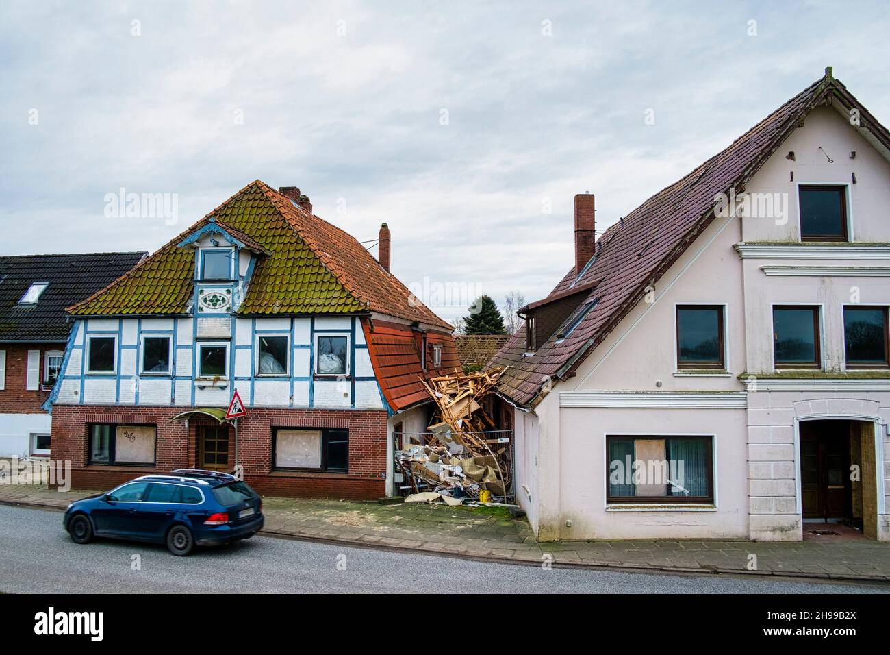 Unpeopled houses, Neuenfelde, Hamburg, Germany Stock Photo