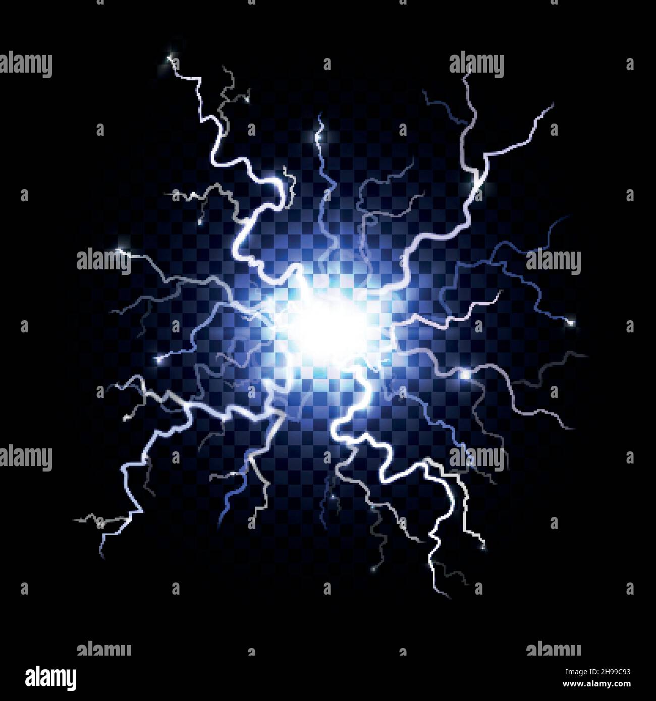 Lightning bolt isolated. Thunder flash electricity spark strike light