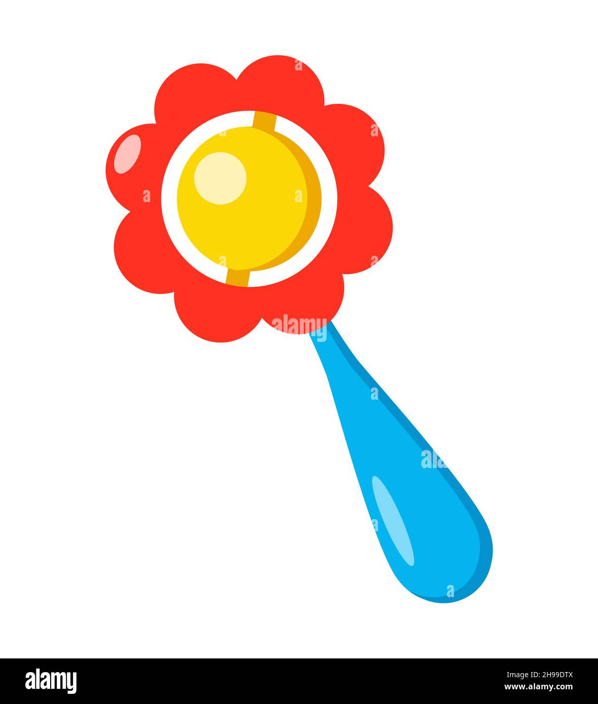 Rattle toy icon. Colorful rattle for little kid. Vector illustration ...