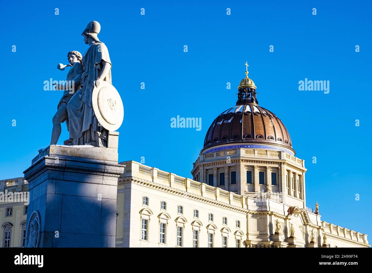 Sculptures in front of Berlin Palace, Berlin, Germany Stock Photo