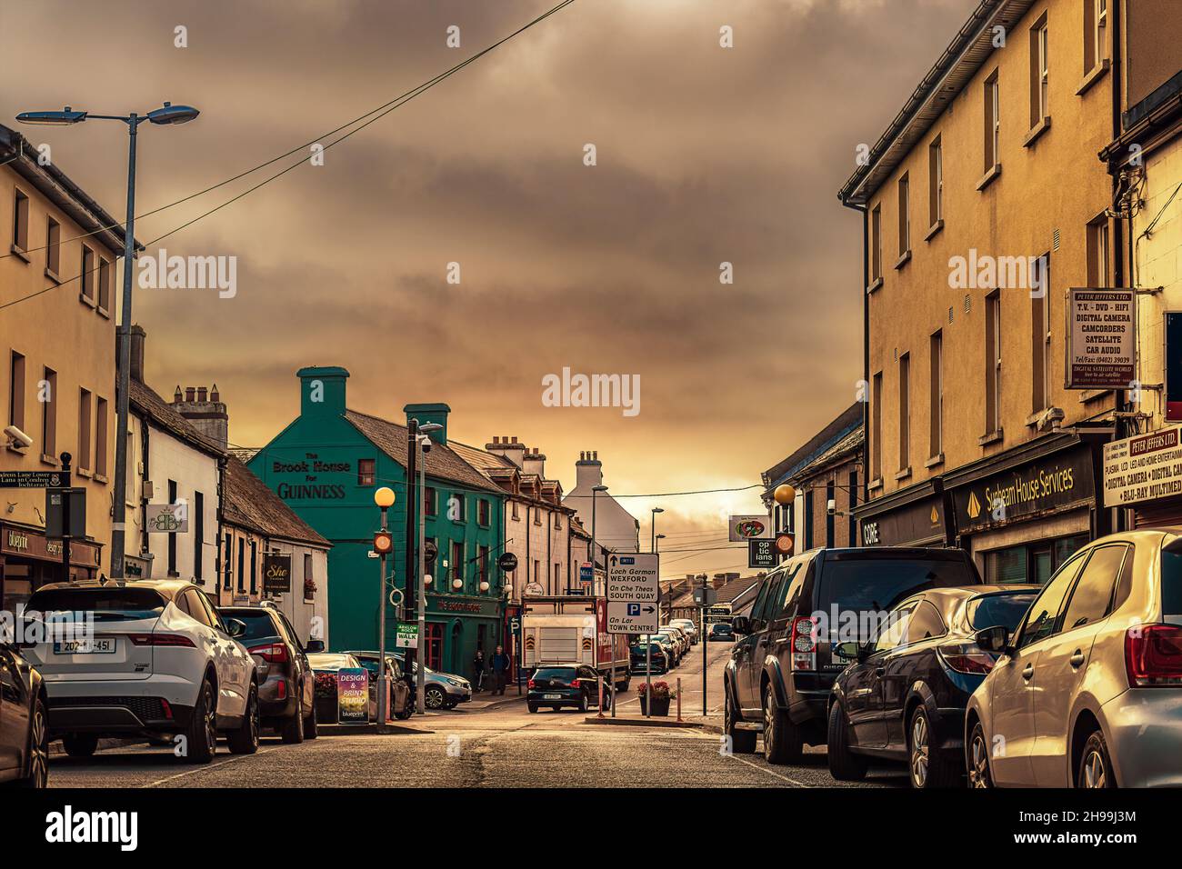 Irish landscapes. Main Street in Arklow. Stock Photo