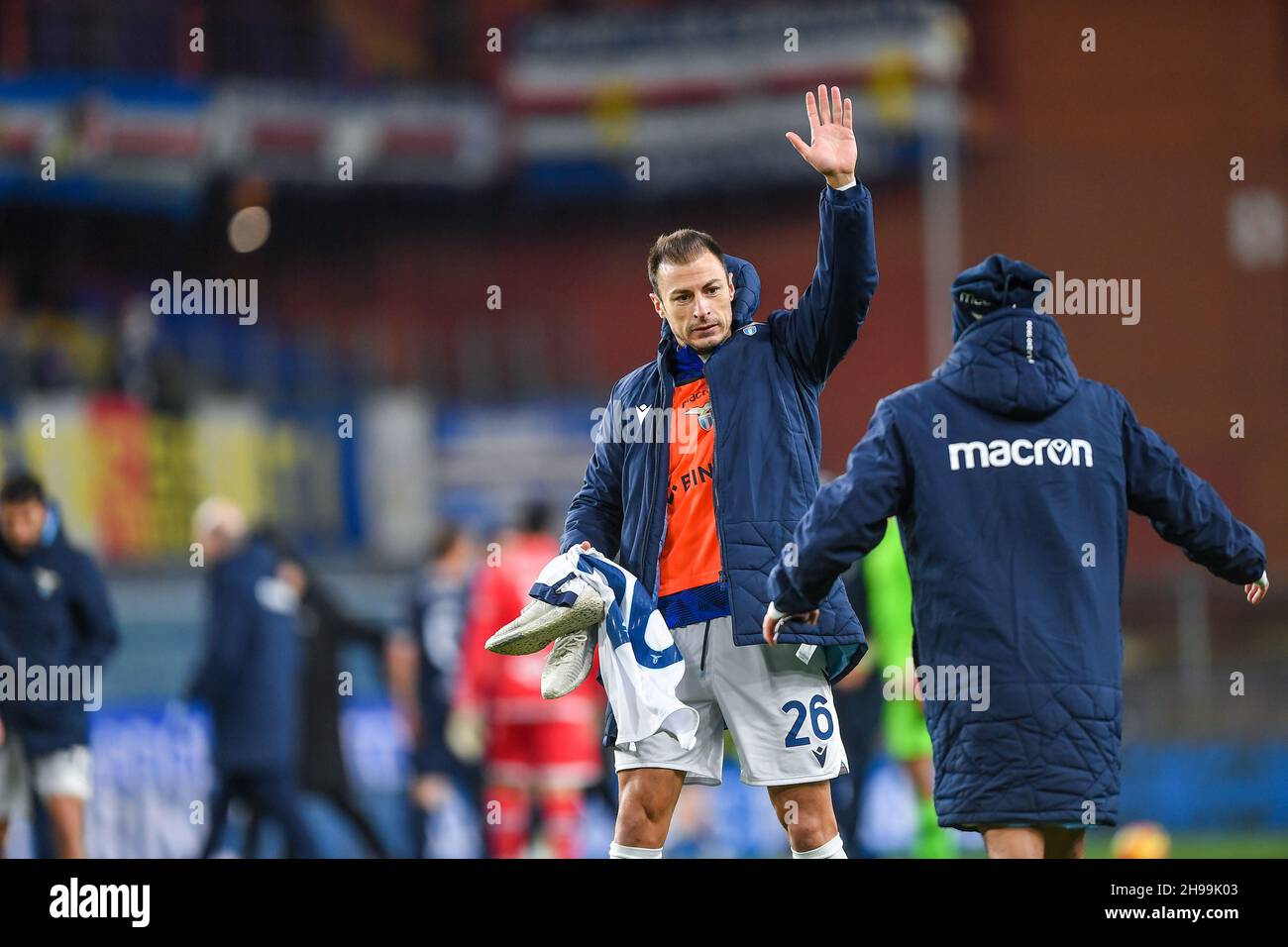 Genova, Italy. 05th Dec, 2021. Stefan RADU (Lazio), celebrates after scoring a match during UC Sampdoria vs SS Lazio, italian soccer Serie A match in Genova, Italy, December 05 2021 Credit: Independent Photo Agency/Alamy Live News Stock Photo