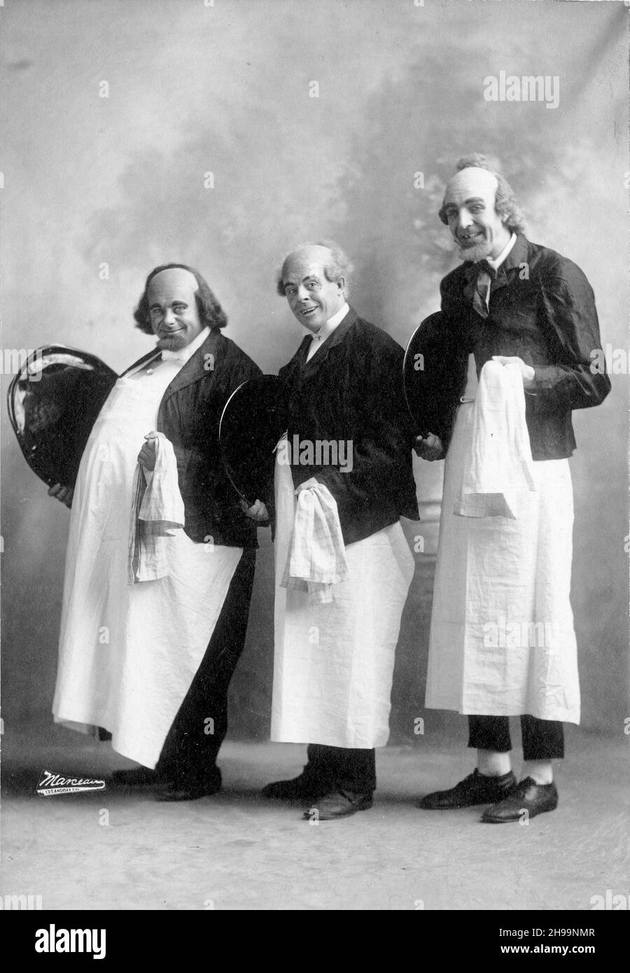 Theodore C. Marceau photograph of Kolb (right), Dill (left), and Dillon who opened June 25, 1905, at the Grand Opera House, Seattle. Stock Photo