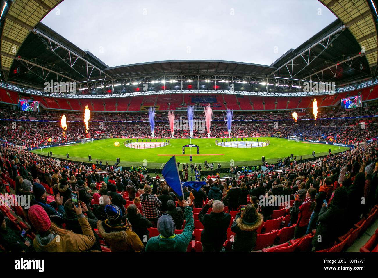 LONDON, GBR. DEC 5TH Wembley Stadium pictured during the Women's Vitality FA Cup Final between Arsenal and Chelsea at Wembley Stadium, London on Sunday 5th December 2021. (Credit: Federico Maranesi | MI News) Credit: MI News & Sport /Alamy Live News Stock Photo