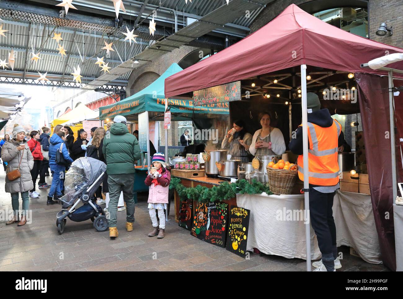 The 2021 Christmas Canopy Market off Granary Square at Kings Cross, in