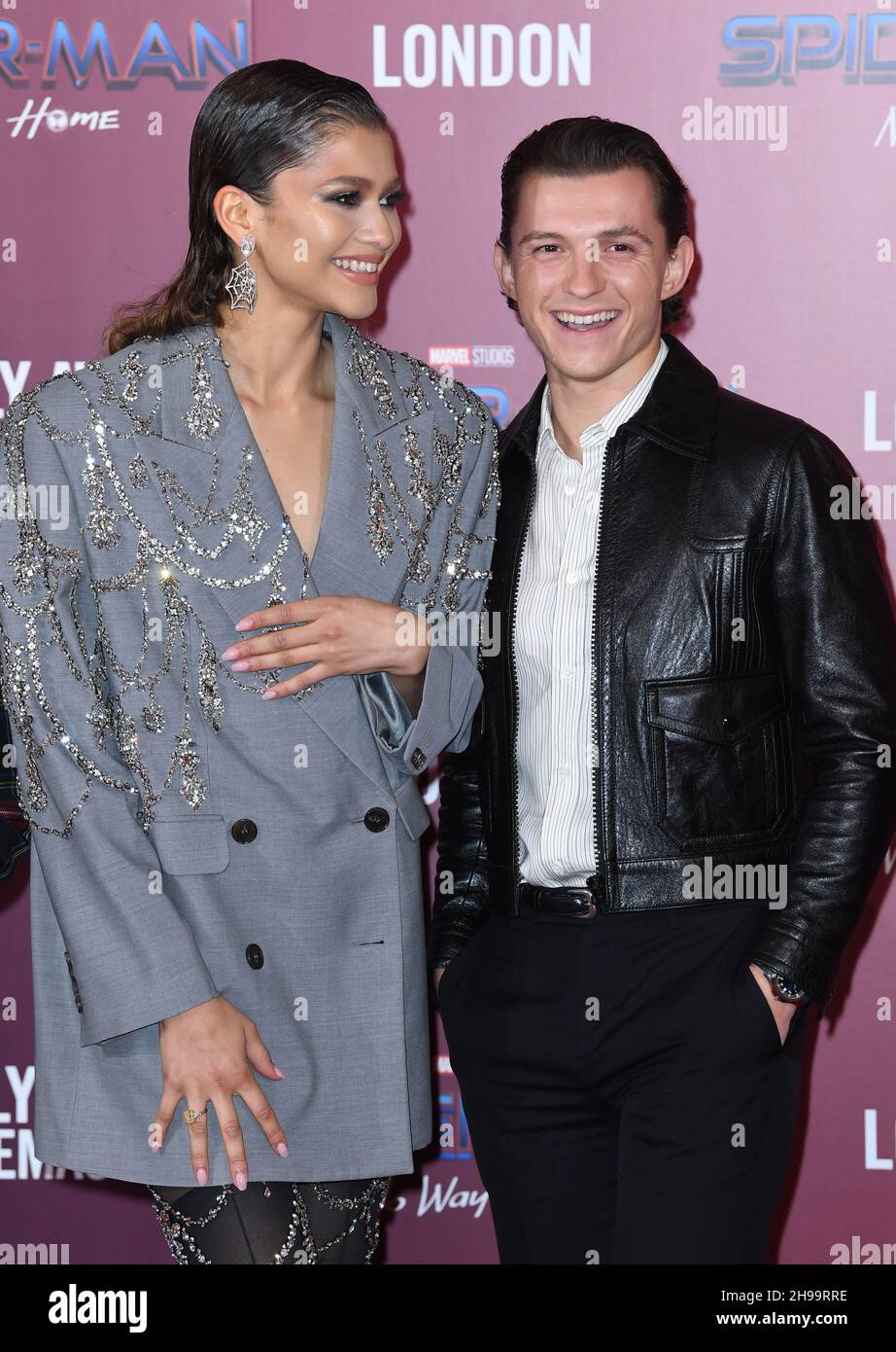December 5th, 2021. London, UK. Zendaya and Tom Holland attending the
