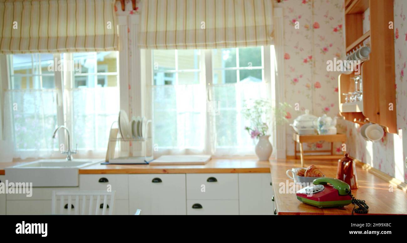 A background photo of a vintage kitchen Stock Photo