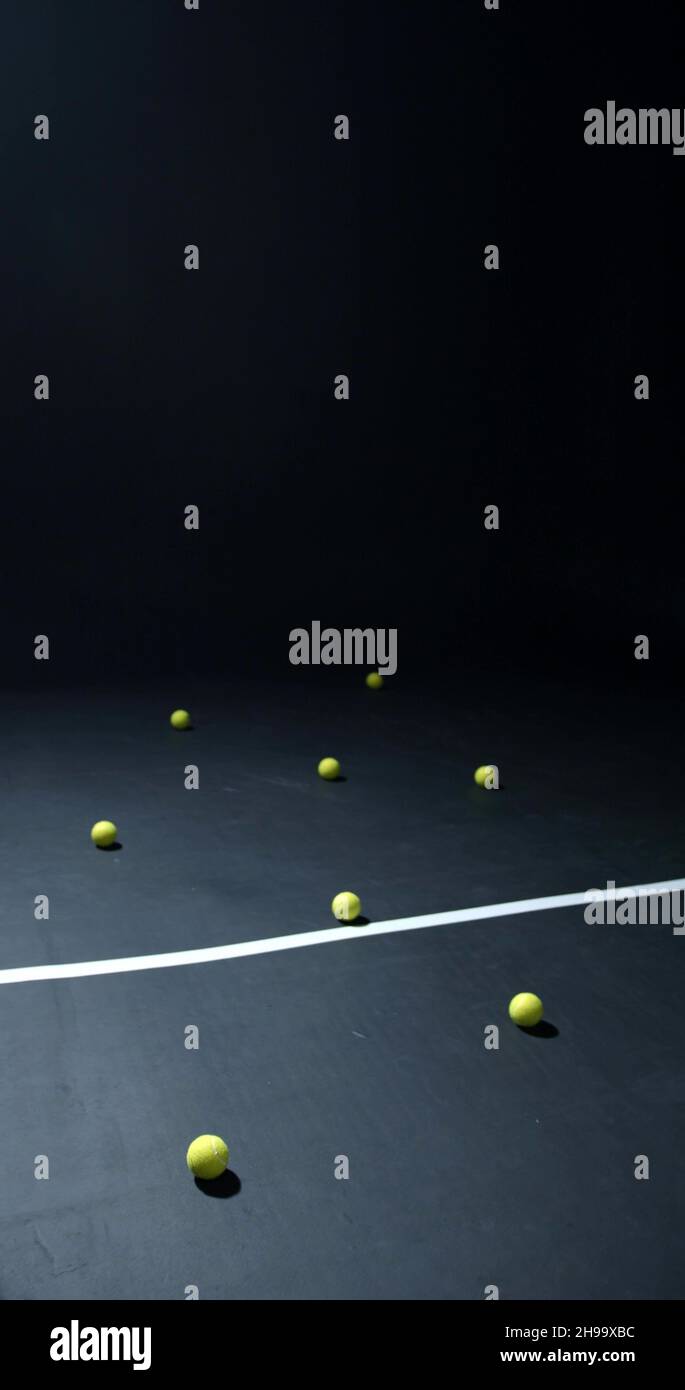 A background photo with tennis balls Stock Photo