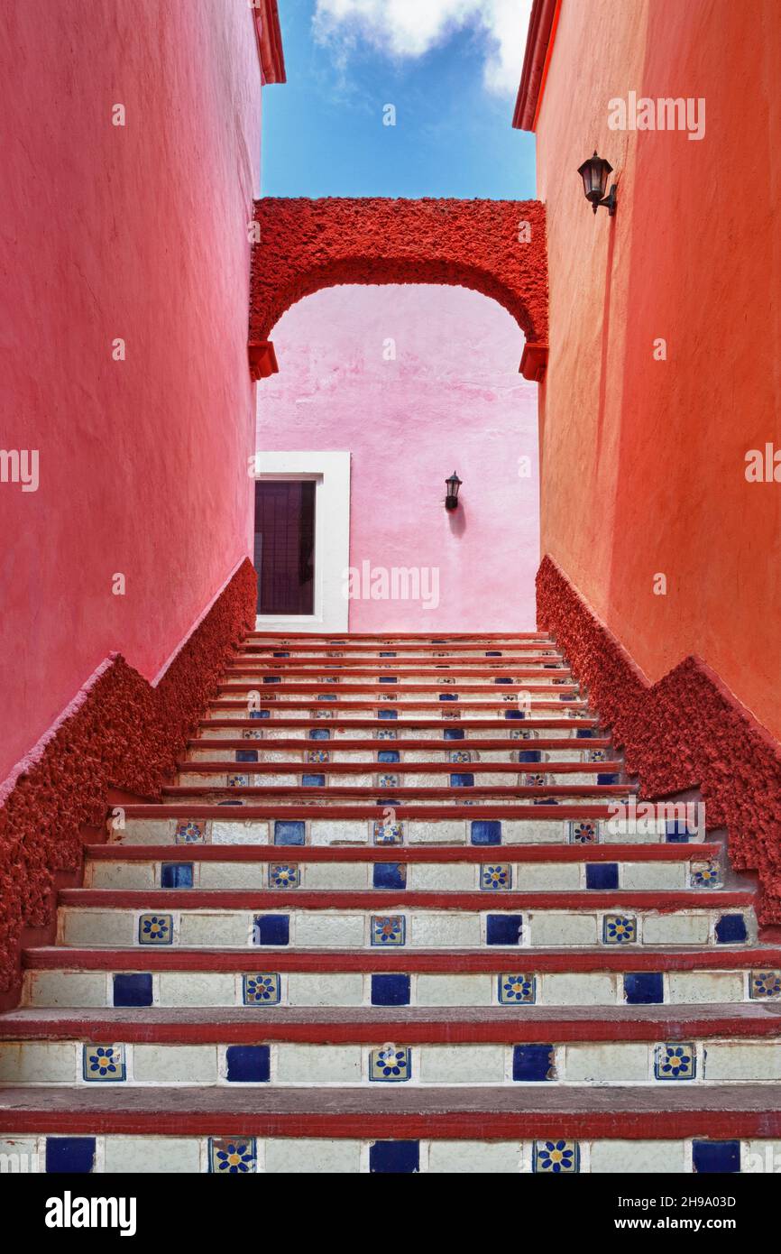 A painted stairway,steps and risers Stock Photo - Alamy