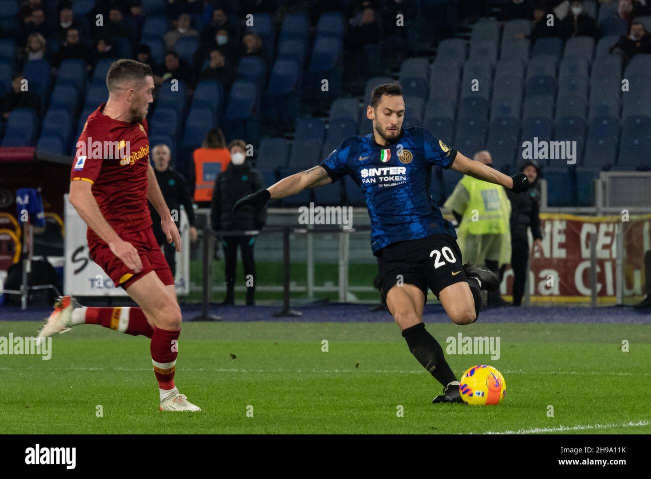 Rome, Italy. 4th December, 2021. Ivan Persic of Inter in action during the Serie A football championship between AS Roma and Fc Inter at the Olympic Stadium. Credit: Cosimo Martemucci / Alamy Live News Stock Photo