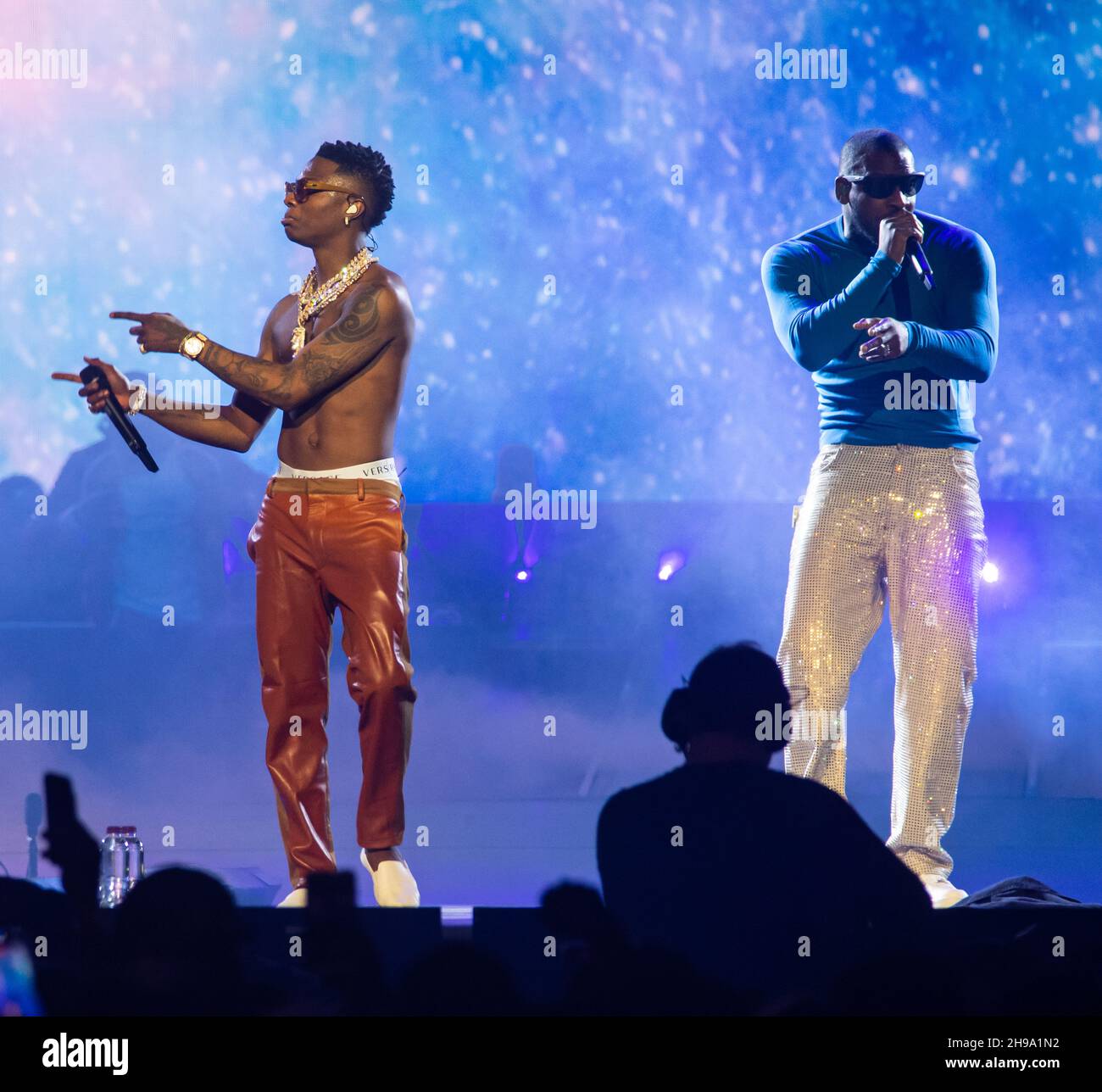 London, UK. 1st December 2021. Wizkid & Skepta performs at The O2 Arena on Day3. Photographed by Michael Tubi Stock Photo