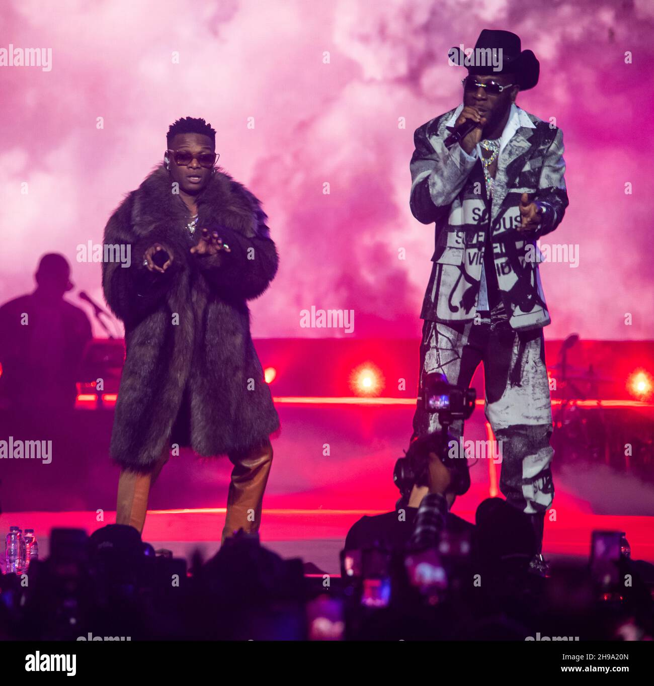 London, UK. 1st December 2021. Wizkid & Burna Boy performs at The O2 Arena on Day3. Photographed by Michael Tubi Stock Photo