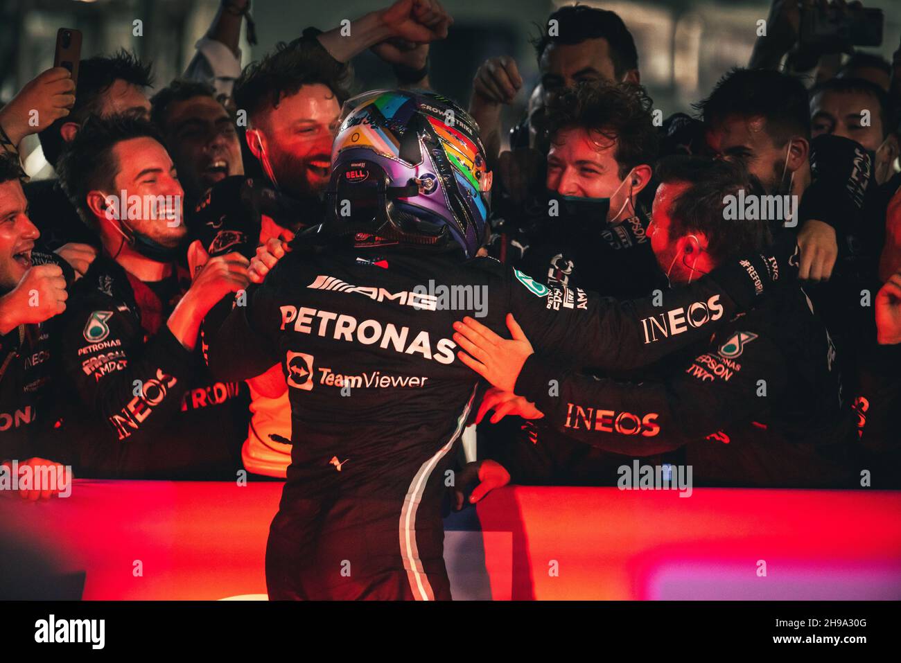 Race winner Lewis Hamilton (GBR) Mercedes AMG F1 celebrates with the ...