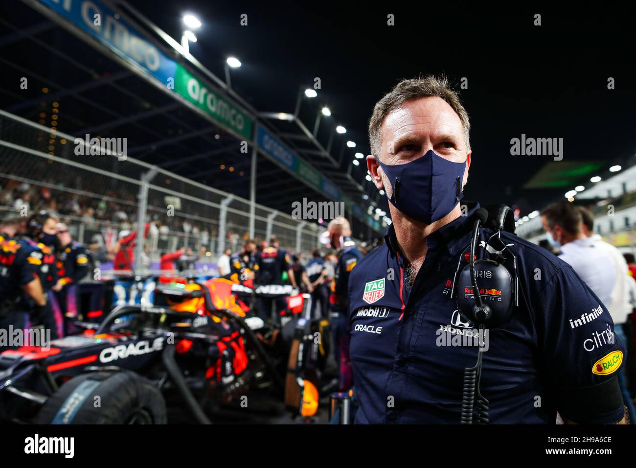 HORNER Christian (gbr), Team Principal of Red Bull Racing, portrait during the Formula 1 stc Saudi Arabian Grand Prix 2021, 21th round of the 2021 FIA Formula One World Championship from December 3 to 5, 2021 on the Jeddah Corniche Circuit, in Jeddah, Saudi Arabia - Photo: Florent Gooden/DPPI/LiveMedia Stock Photo