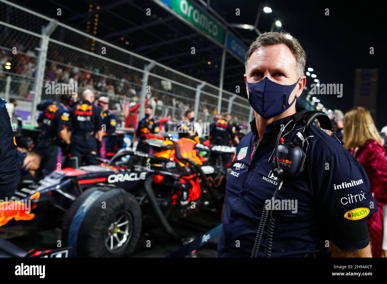 HORNER Christian (gbr), Team Principal of Red Bull Racing, portrait during the Formula 1 stc Saudi Arabian Grand Prix 2021, 21th round of the 2021 FIA Formula One World Championship from December 3 to 5, 2021 on the Jeddah Corniche Circuit, in Jeddah, Saudi Arabia - Photo: Florent Gooden/DPPI/LiveMedia Stock Photo