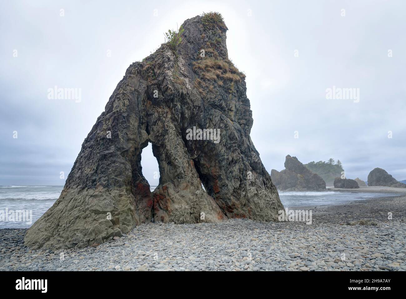Ruby Beach at Sunset, Olympic National Park, Washington State, USA Stock Photo