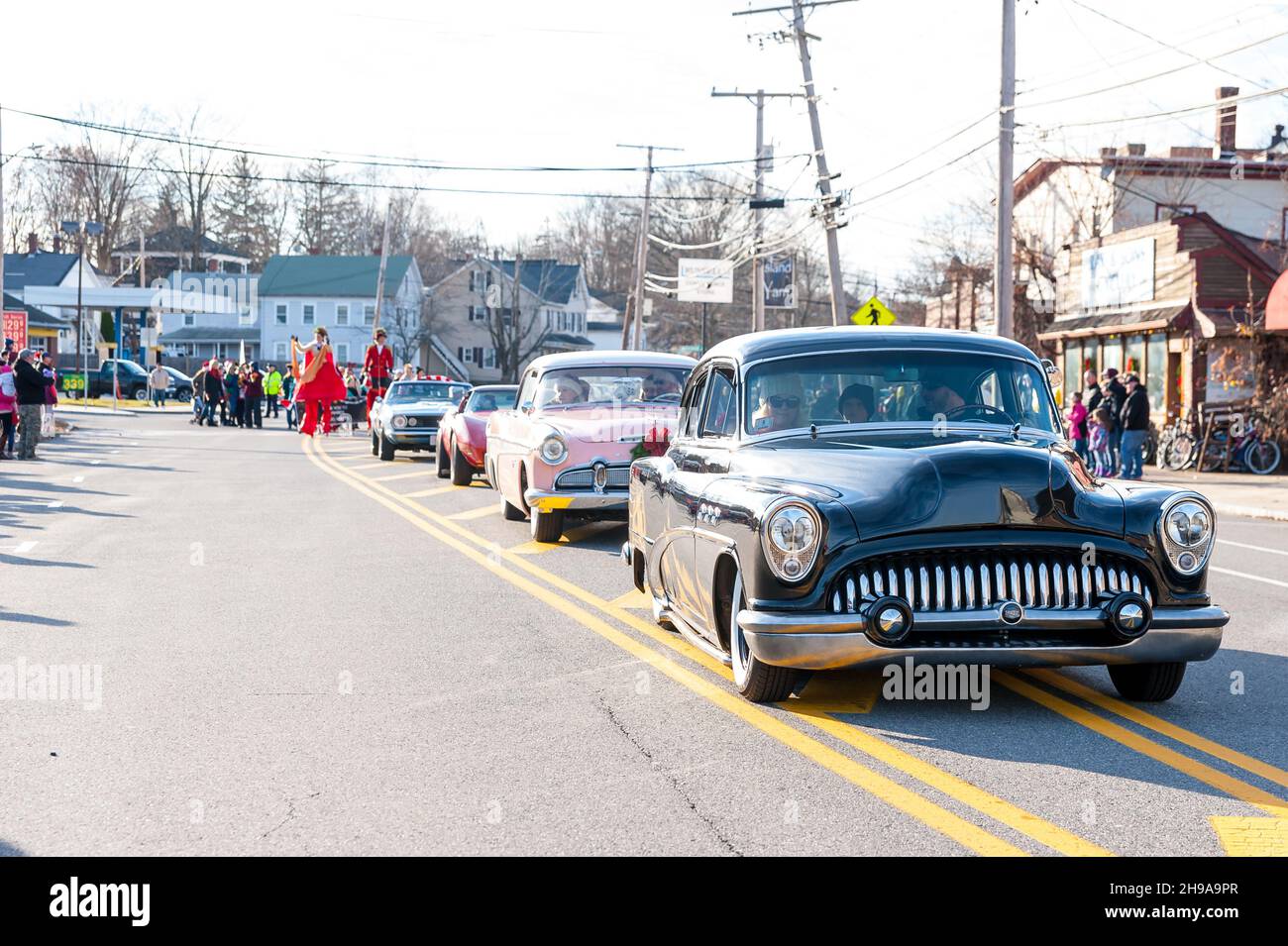 Christmas and Holiday Parade in Maynard, Massachusetts Stock Photo Alamy