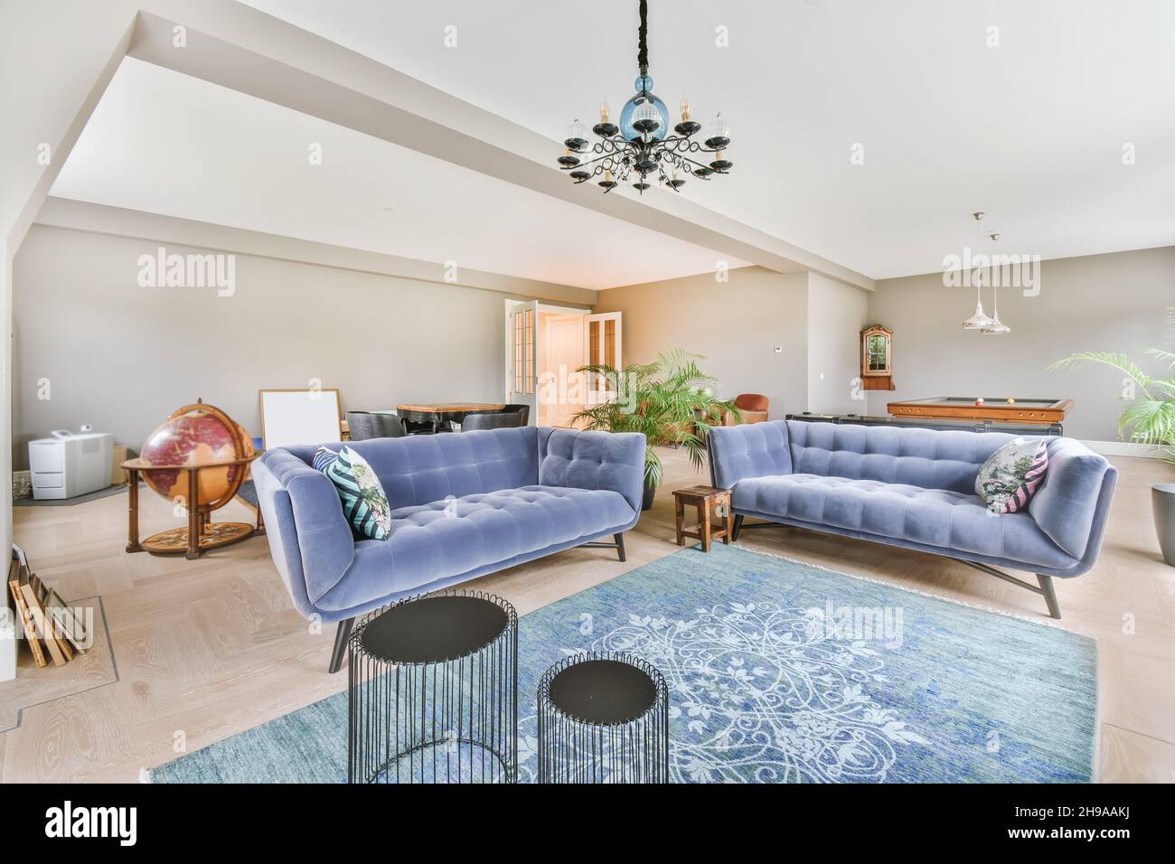 Stunning living room with plush comfy and plush sofas Stock Photo