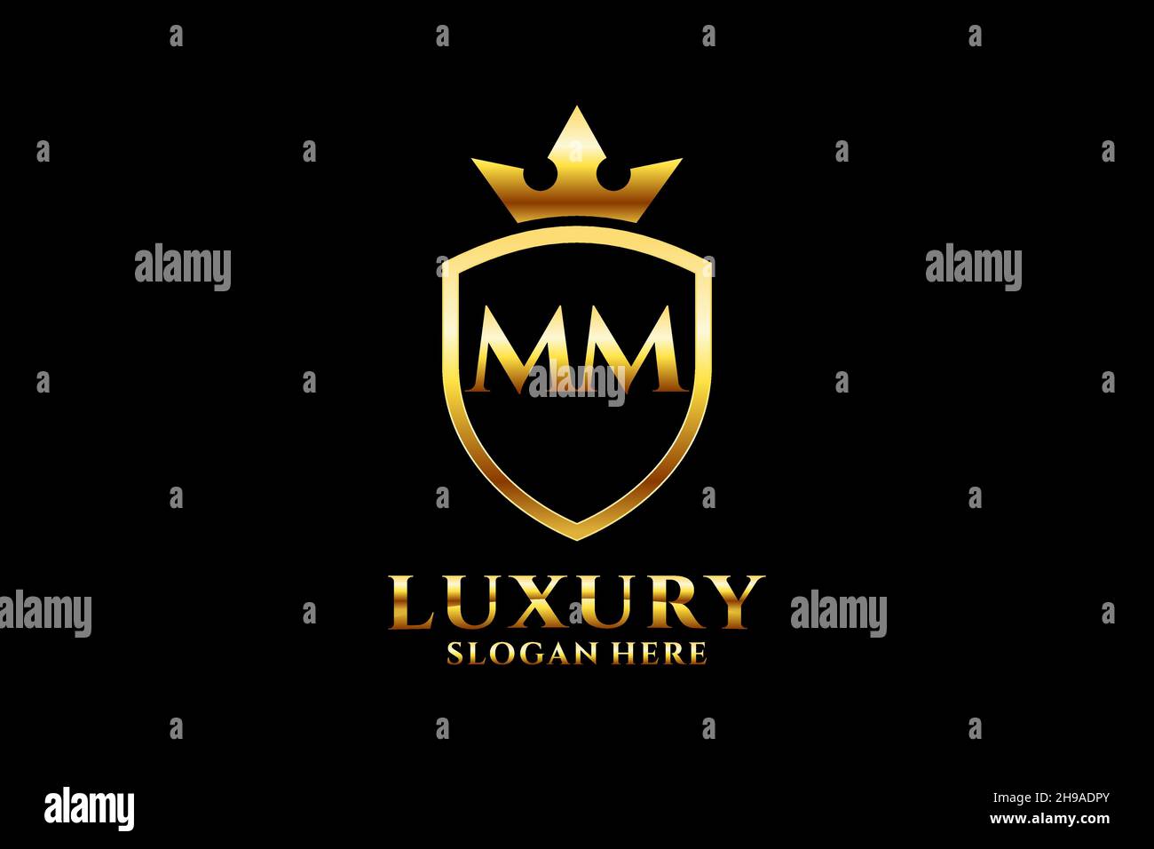 MM elegant luxury monogram logo or badge template with scrolls and royal  crown - perfect for luxurious branding projects Stock Vector Image & Art -  Alamy