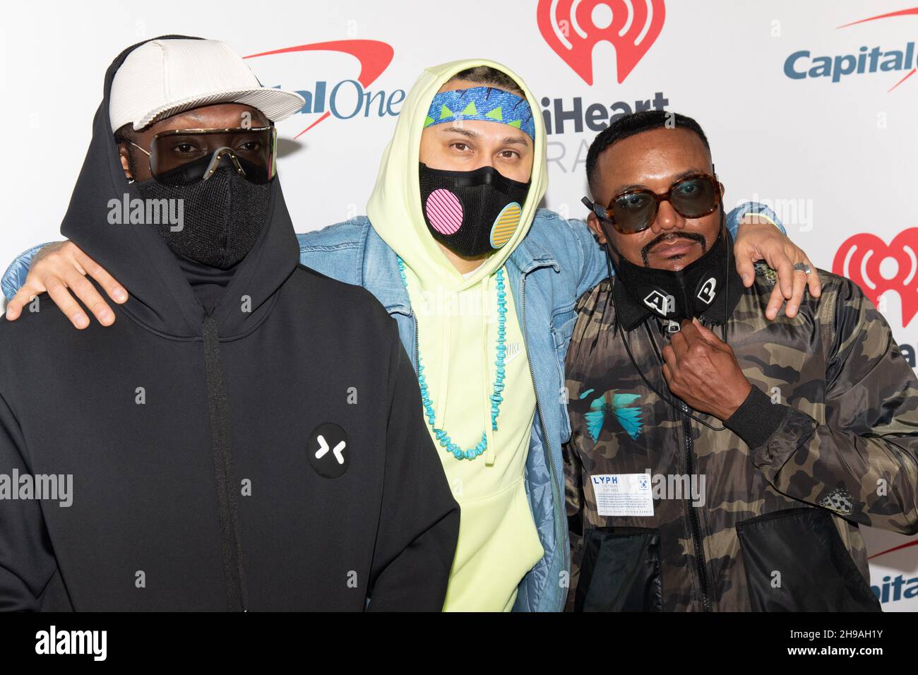 04 December 2021 - Los Angeles, California - (L-R) will.i.am, Taboo, and apl.de.ap of Black Eyed Peas. iHeartRadio 102.7 KIIS FM Jingle Ball. (Credit Image: © Billy Bennight/AdMedia via ZUMA Press Wire) Stock Photo