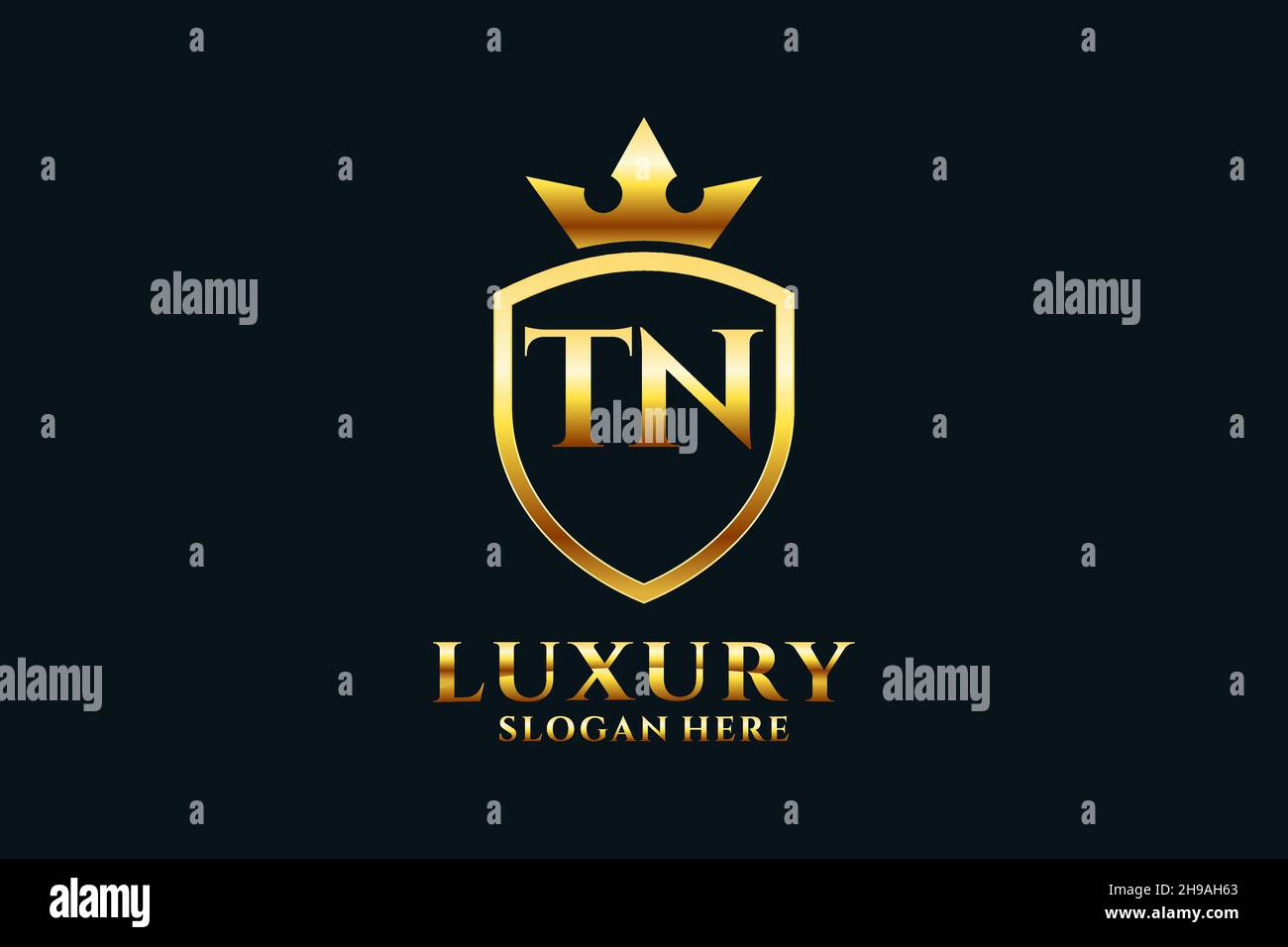 Initial tn elegant luxury monogram logo or badge Vector Image