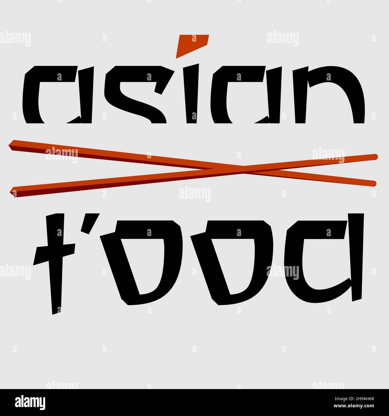 Abstract minimal lettering Logo Asian cuisine with chopsticks 1 Stock ...