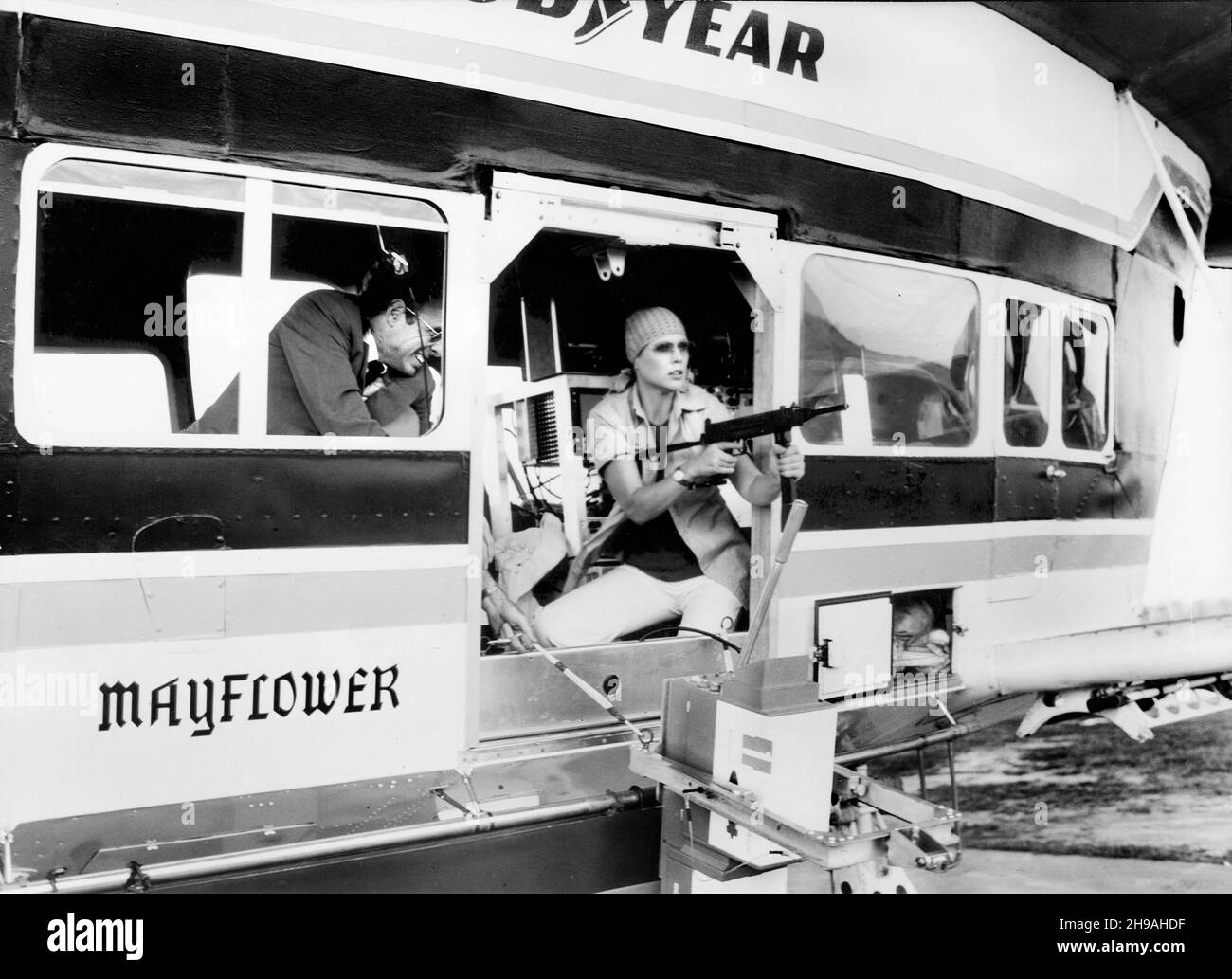 Bruce Dern, Marthe Keller, on-set of the Film, 'Black Sunday', Paramount Pictures, 1976 Stock Photo