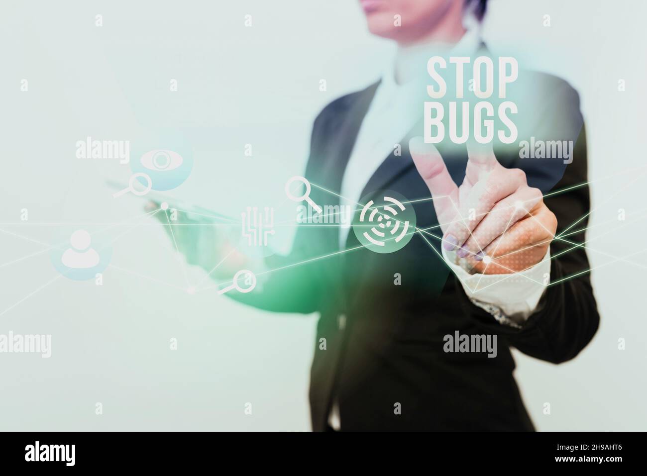 Sign Displaying Stop Bugs Word For Get Rid An Insect Or Similar Small Creature That Sucks Blood