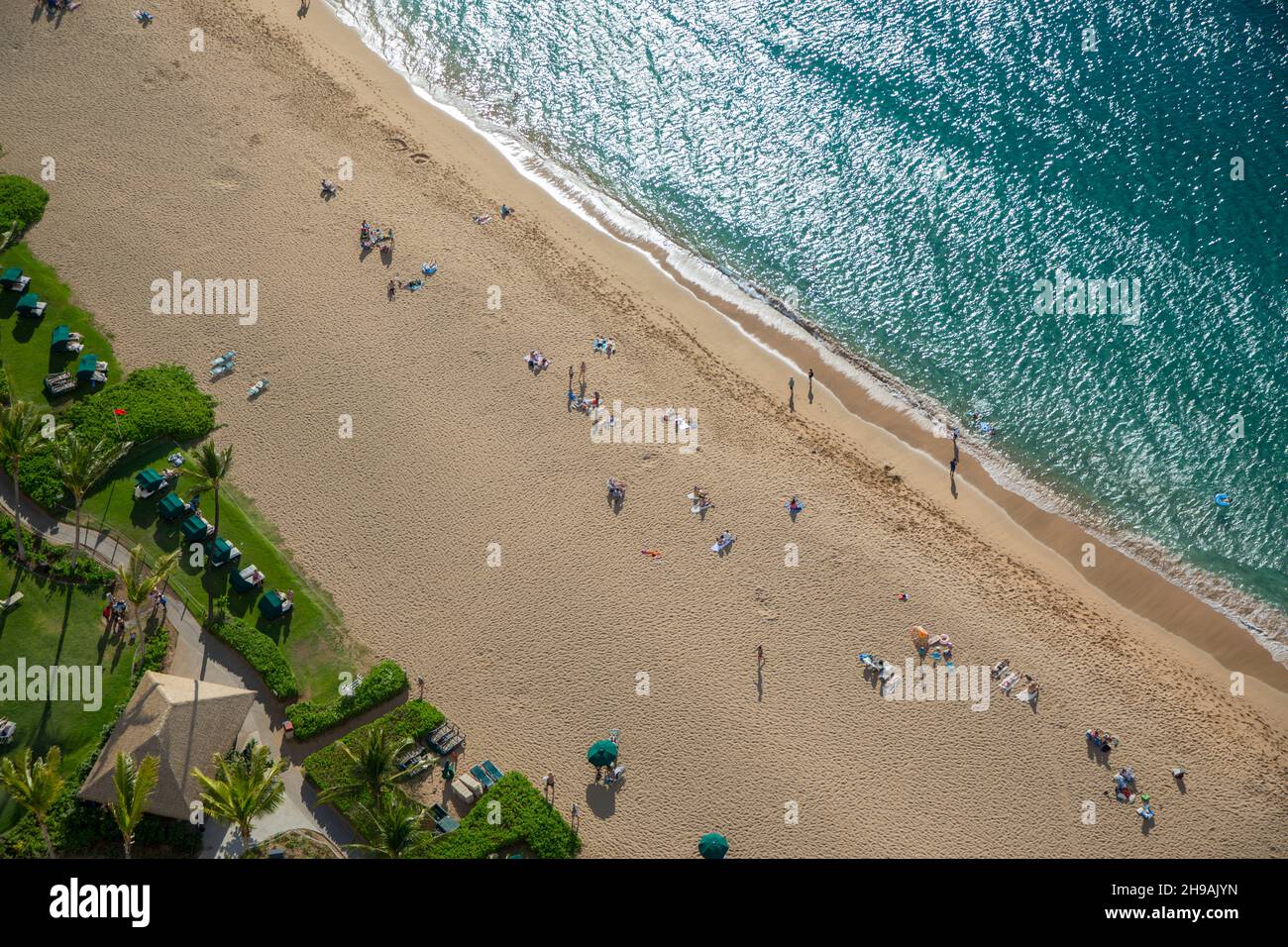 Hawaii maui aerial kaanapali resort hires stock photography and images