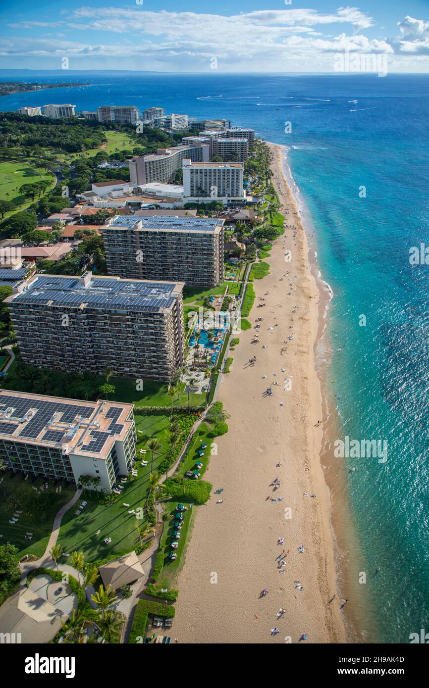 Hawaii Maui Aerial Kaanapali Resort High Resolution Stock Photography ...