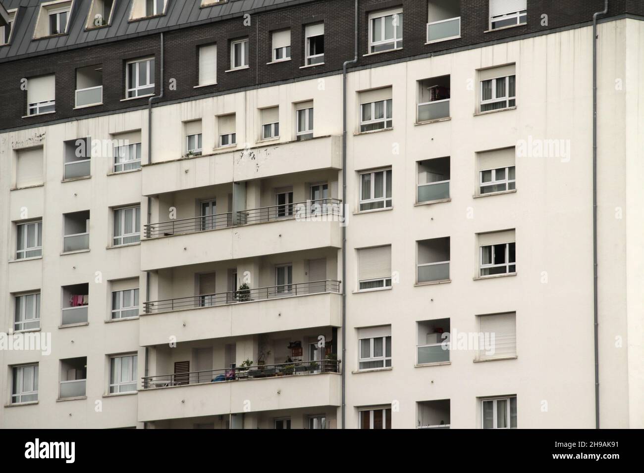 Facade of a residential building in Bilbao Stock Photo - Alamy