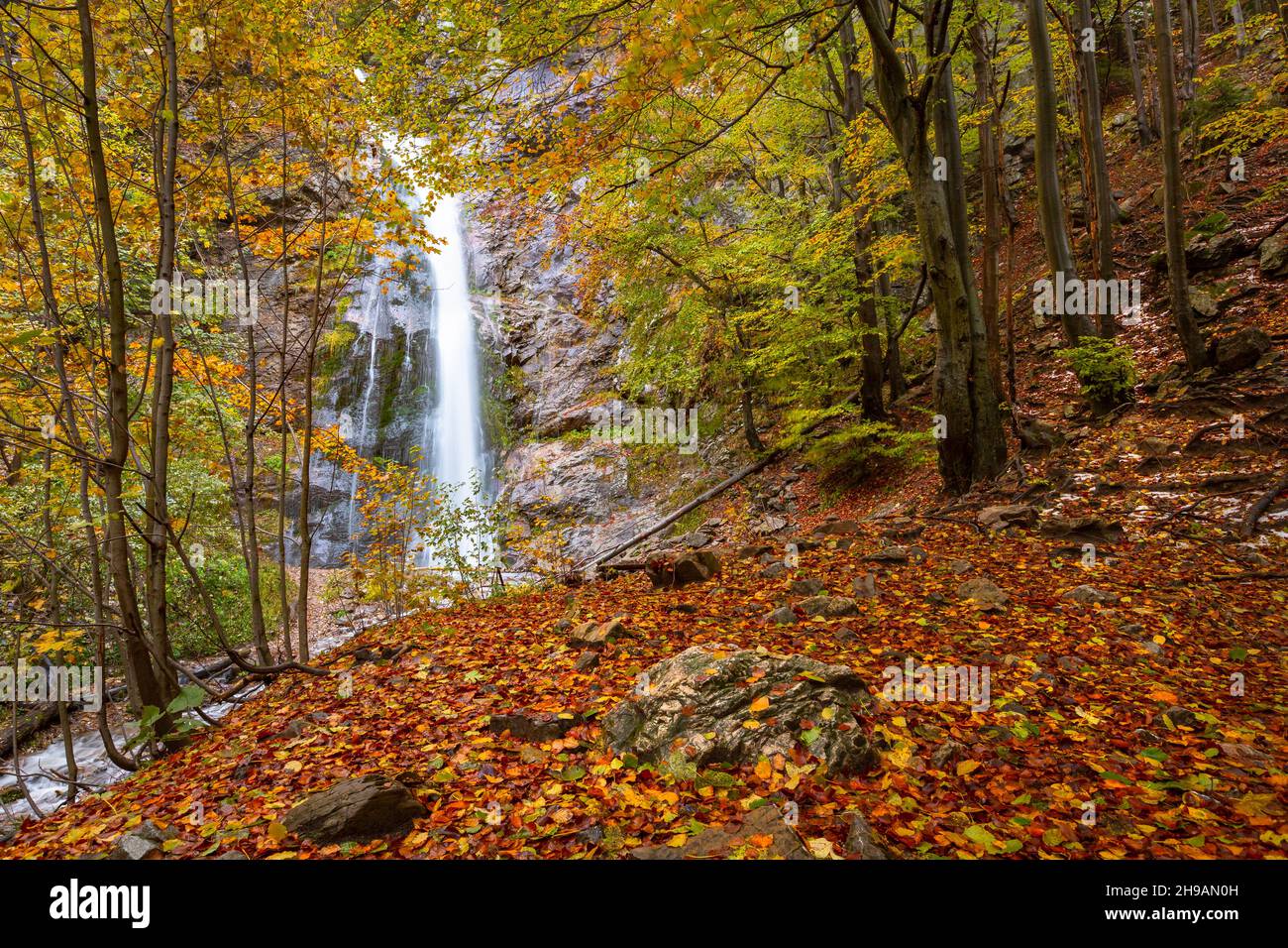 Waterfall in Mala Fatra national park, Slovakia. Stock Photo